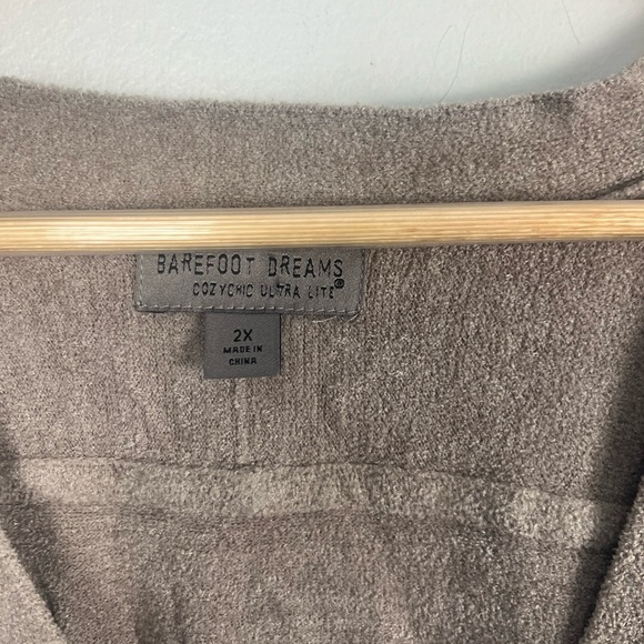 Barefoot Dreams CozyChic Ultra Lite long Sleeve Cardigan in beach rock size 2x - Picture 2 of 6